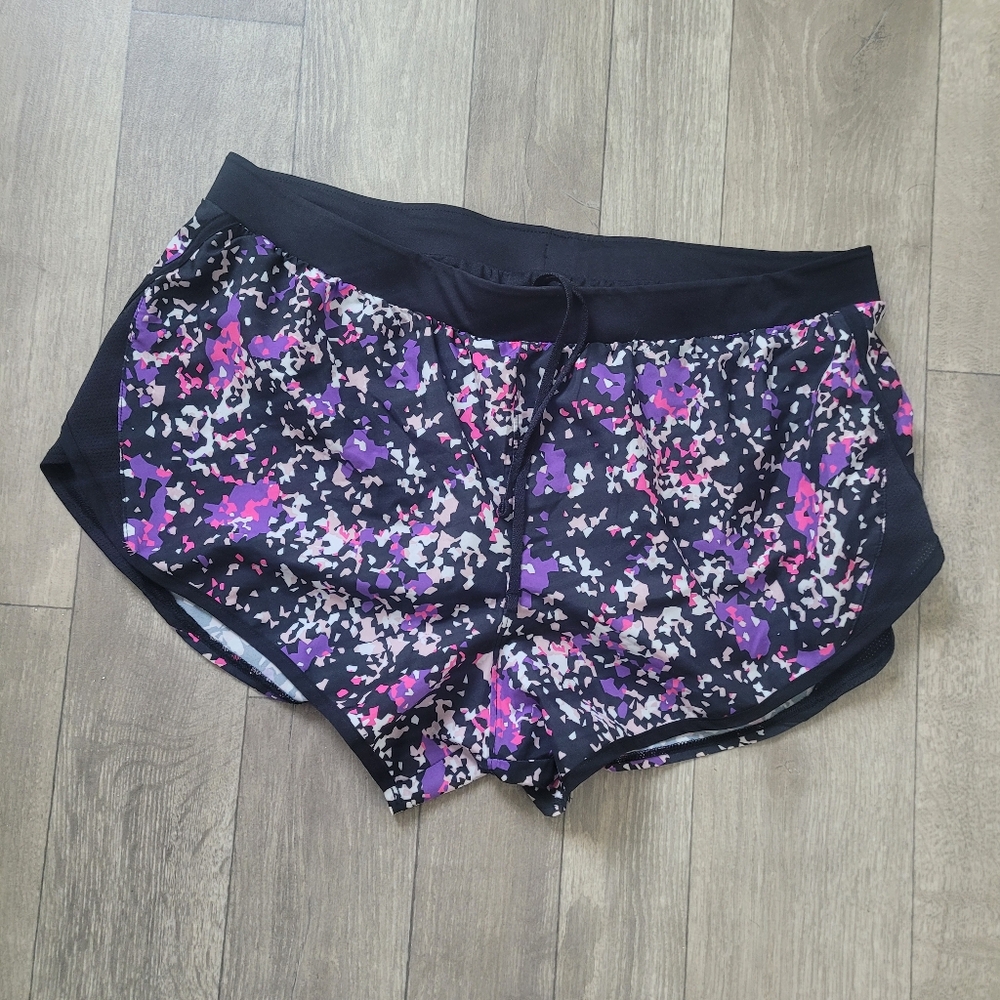 Hurley Womens Athletic Running Shorts. XL black Pink Multicolor